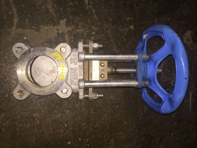 TL 3" Knife Gate Valve Hand Wheel Operated
