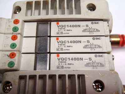 VQC1400N-5 | SMC Manifold Assembly W/  Press 0.1-0.7MPa - Used