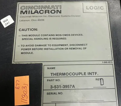 Used CINCINNATI MILACRON 3-531-3957A Thermocouples Ohio US | Surplus Asset Holdings #1233840