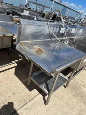 Used Falcon Restaurant Supply Used 120" x 30" Stainless 3 Compartment Sink with Twist Drains JD - SS329 Sinks Illinois US | Falcon Restaurant Supply #1375126