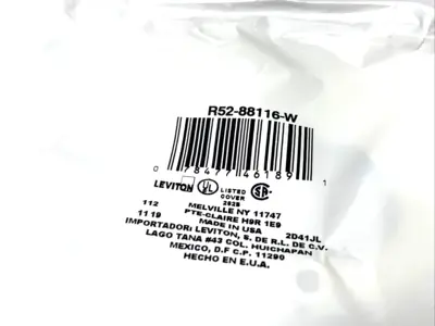 New | in-Stock Leviton R52-88116-W Misc Electrical & Power Parts Michigan US | Maverick Industrial Sales #1424752