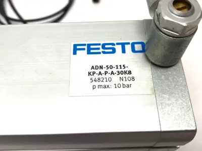 USED FESTO COMPACT CYLINDER W/ CLAMPING UNIT 548210
