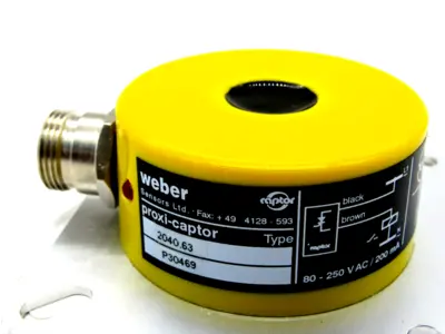 NEW WEBER 2040.63 PROXI- CAPTOR PROXIMITY SWITCH 90-250VAC 204063