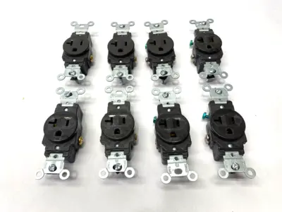 Used Leviton Brown Straight Blade Single Receptacle 2-Pole 3-Wire 125V 20A Misc Electrical & Power Parts Michigan US | Maverick Industrial Sales #1402501