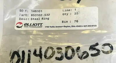 New | in-Stock ELLIOT 853102-532 Misc Fasteners | Surplus Asset Holdings #1199770