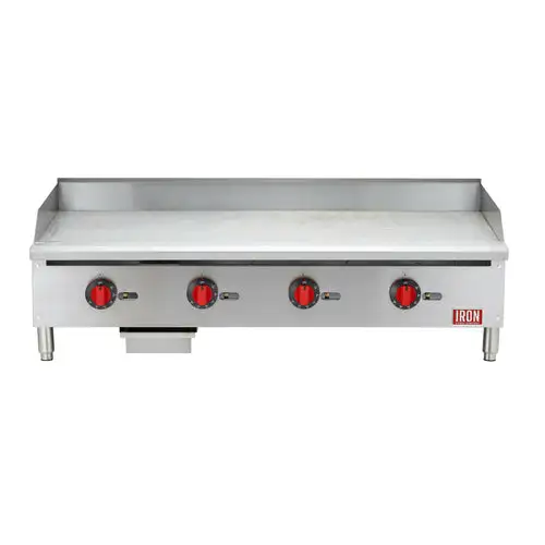 Iron Range Commercial Griddle, Natural Gas, Countertop, 48"W, Thermostatic Controls, 48"W X