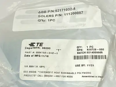 NEW ABB HEAT SHRINK BOOT 111200087