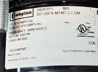 Crompton 007-05FA-MTMT-C7-SM Panel Gauge (BIN424)