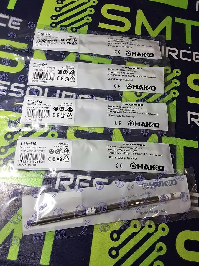HAKKO T15-D4 SOLDERING TIP; CHISEL 4 x 7.5mm - BRAND NEW
