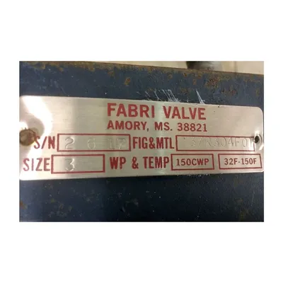 Used 3" Fabri Valve Knife gate