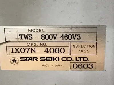 USED STAR SEIKI TWS-800V-460V3