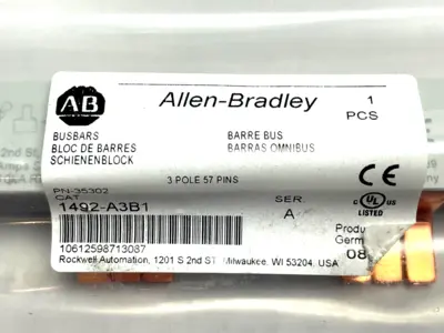NEW ALLEN-BRADLEY SER. A BUSBAR 3-POLE, 57-PINS, 3-PHASE 100A