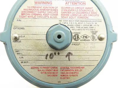 United Electric J120-532 Pressure Switch 50 To 50" WC VAC Explosion Proof 50 PSI