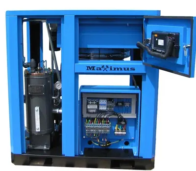 2025 Maximus 15 HP 63 CFM Rotary Screw Air Compressor 230V 3 Phase With 80G Tank