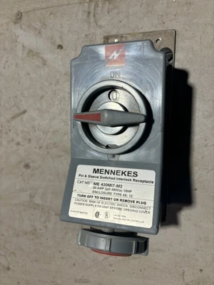Mennekes ME420MI7 MECHANICAL INTERLOCK RECEPTACLE 20 AMP 4 W 480 VAC