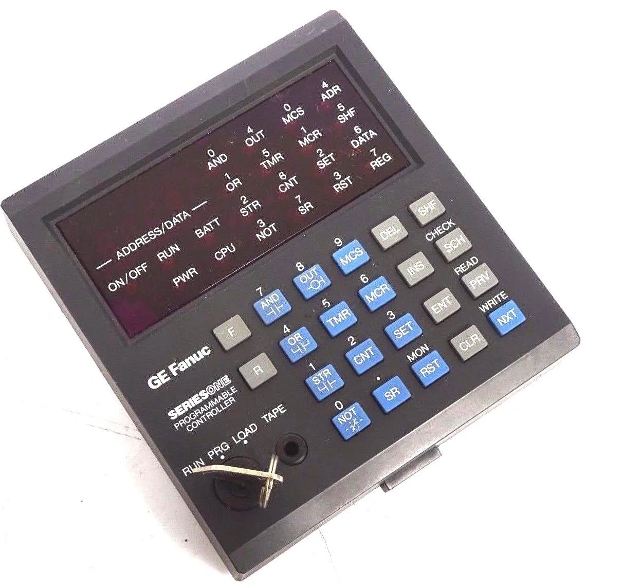 USED GE FANUC SERIES ONE IC610PRG105B PROGRAMMER HAND HELD WITH KEYSWITCH
