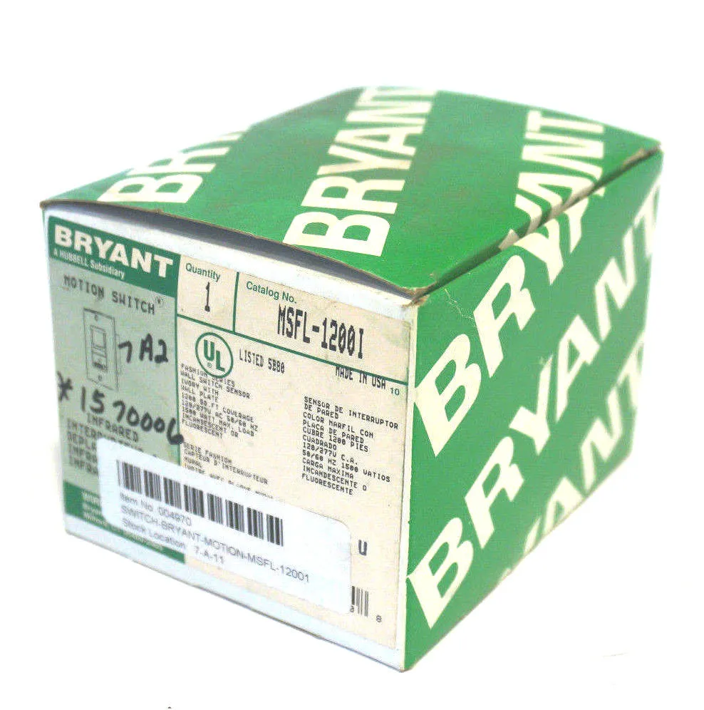 NEW BRYANT MSFL-1200I MOTION SWITCH MSFL1200I