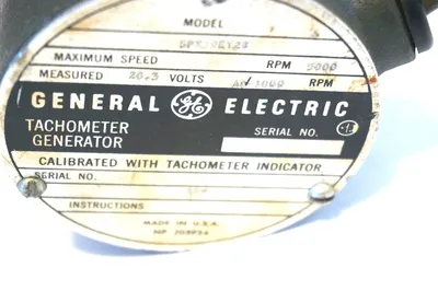 GENERAL ELECTRIC 5PY59EY-2B TACHOMETER GENERATOR 5000 RPM 5PY59EY2B
