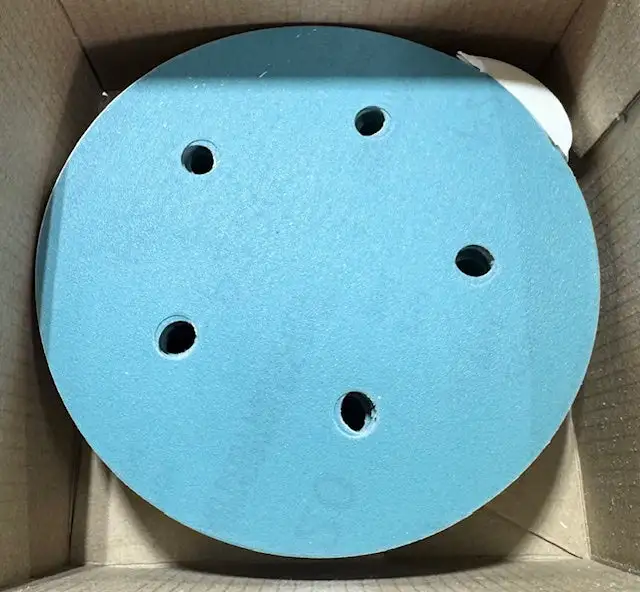 CGW 5" Film Backed PSA Sanding Discs 5 Hole 3 mil 220 Grit A/O 100 Pack