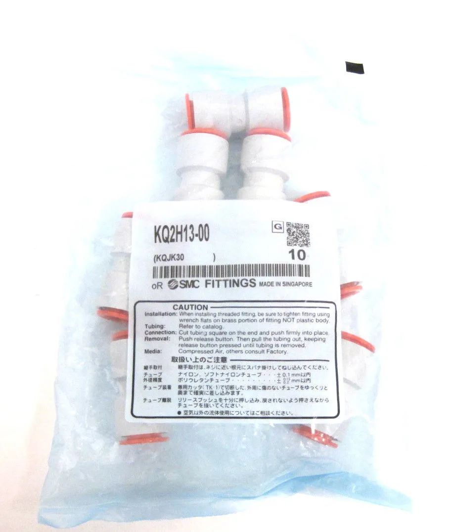 BAG OF 10 NEW SMC KQ2H13-00 FITTINGS KQ2H1300