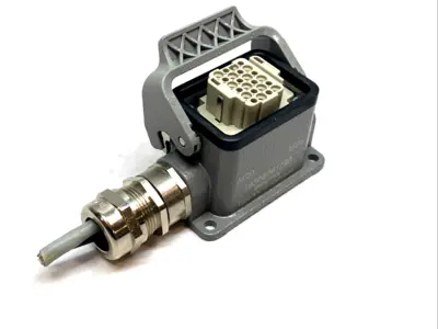 Used HARTING FEMALE CRIMP INSERT 24-PIN  W/ HAN B M20 SIDE HOOD 1930061290 Pins | Maverick Industrial Sales #1104321