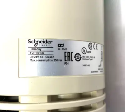 USED SCHNEIDER ELECTRIC HARMONY MONOLITHIC TOWER LIGHT, AUDIBLE, RED ORANGE GREEN