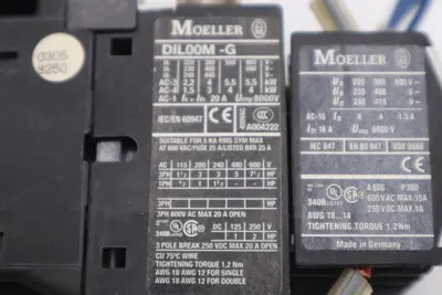 Moeller DIL00M-G CONTACTOR 20 AMP 3 POLE STOCK L-460C