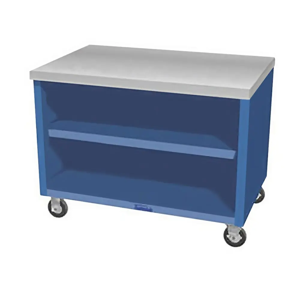 Duke TST-88SS 88" Mobile Serving Counter w/ Shelves & Stainless Top