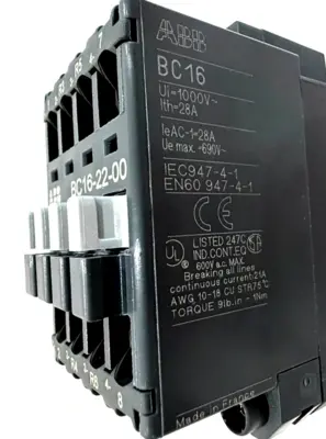 NEW ABB BC16-22-00 CONTACTOR 24V DC COIL 4-POLE MINI CONTACTOR FPL1813501R0001