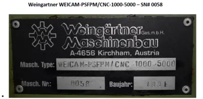 WEINGARTENER CNC SPIRAL MILLING LATHE