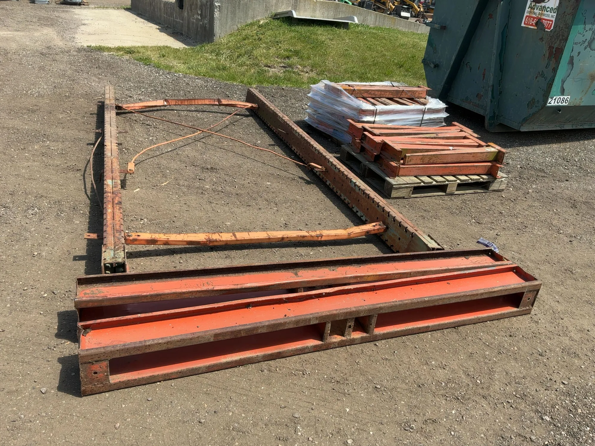 Two Sided Cantilever Rack, includes two 14’ tall uprights spaces approx. 6’ on center apart, (2) 92”...