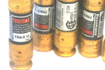 8 NEW BUSSMANN FUSETRON FRN-R-10 FUSES FRNR10