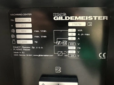 USED 2012 DMG MORI DMU 50 ECOLINE