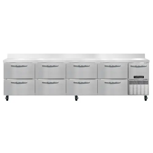 Continental RA118NBS-D 118" Worktop Refrigerator W/ (5) Sections, 115v