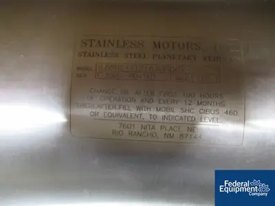 USED Stainless Motors Inc. .25 HP Stainless Motors Inc. Planetary Reducers