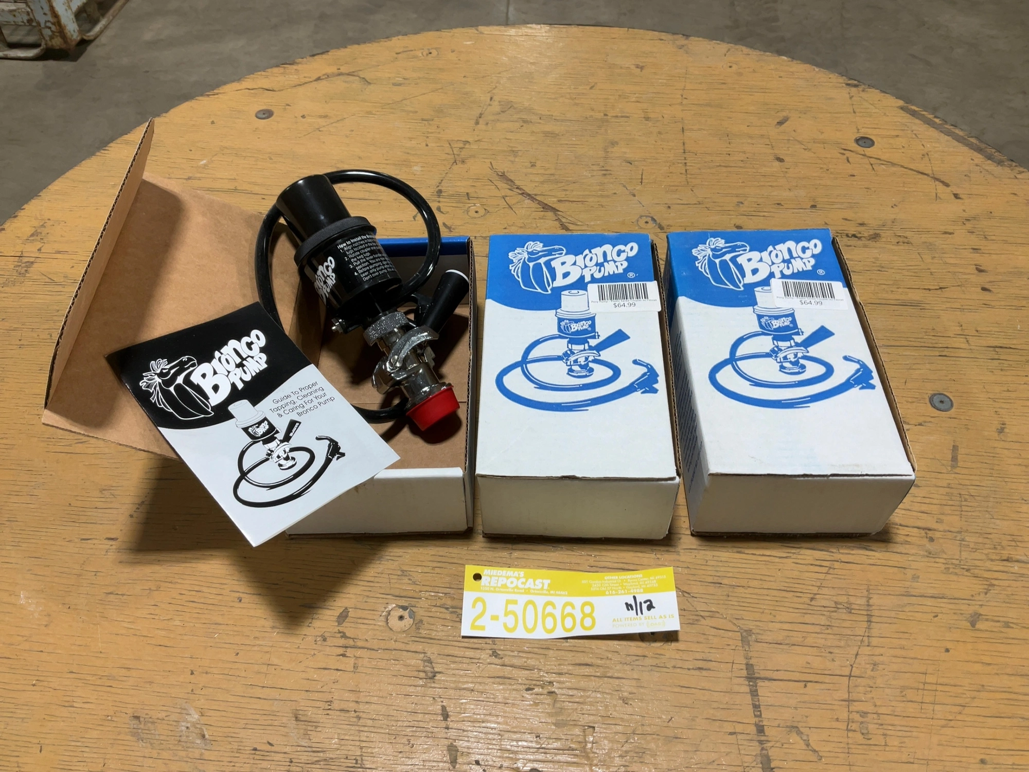 Used LOT OF (3) BRONCO PUMP DRAFT BEER DISPENSING PUMP Beer Equipment Michigan US | Miedema Asset Management Group #1761528