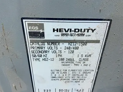 Used HEVIDUTY HZ121500 Distribution Transformers Ohio US | HGR 24 #1542170