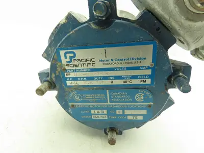 Pacific Scientific 3620-4460-7-56C-CU 90V DC Motor 1/3Hp 3000rpm Explosion Proof