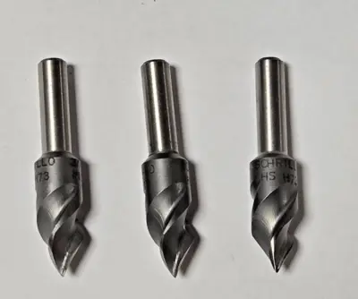 Schrillo 3/8" High Speed Steel Countersink 60 Degree #1012 USA Lot of 3