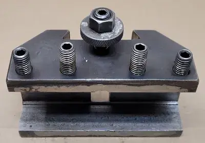 LATHE TOOL POST HOLDER 3-1/4” H X 6” L X 2-3/8” W, WEDGE 2-3/4”, CAPACITY 2-1/8”