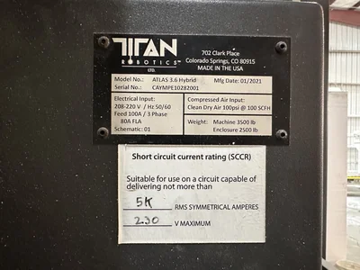 Used 2021 TITAN ROBOTICS ATLAS 3.6 HYBRID 3D printer, FDM/FFF Georgia US | The Equipment Hub #1549966