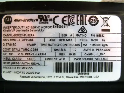 NEW Allen-Bradley VPL-B0632F-PJ12AA