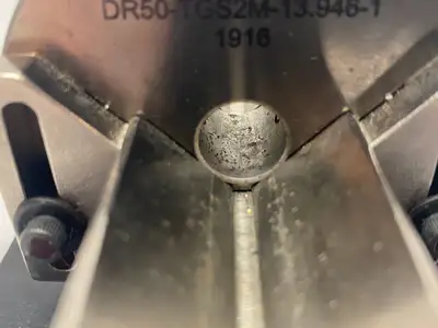 USED MAHR DIMENSIONAIR 2-JET AIR RING GAUGE W/ GUIDE CHUTES & BASE PLATE