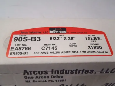ER90S-B3 5/32" X 36" | ARCOS ER90S-B3 5/32" x 36" Welding Rods 10lb Box - New