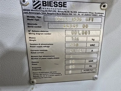 Used 2012 BIESSE SKILL 1536 GFT CNC Routers Illinois US | MachineryMax #1283748
