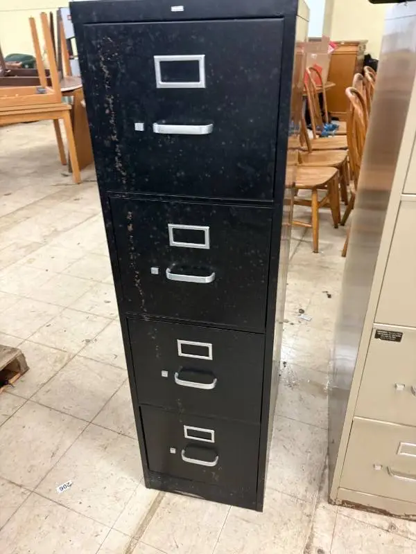 4 drawer black filing cabinet