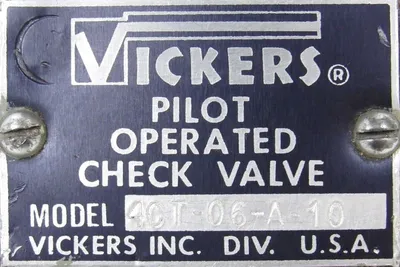 NEW VICKERS 4CT-06-A-10 PILOT OPERATED CHECK VALVE 4CT06A10