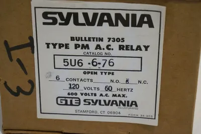 NEW SYLVANIA 5U6-6-76 PM RELAY 5U6676