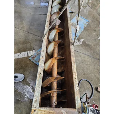 Used 12" Dia. X 17' Long Industrial Carbon Steel Screw Auger Conveyor