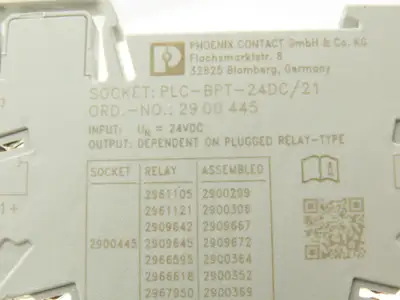 Phoenix Contact 2900445 Power Relay With Base PLC-BPT-24DC/21 6A Lot of 7